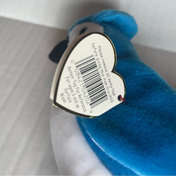 RARE Rocket- Blue Jay TY Beanie baby At least **6**Tag Errors and MINT condition - Picture 4 of 6